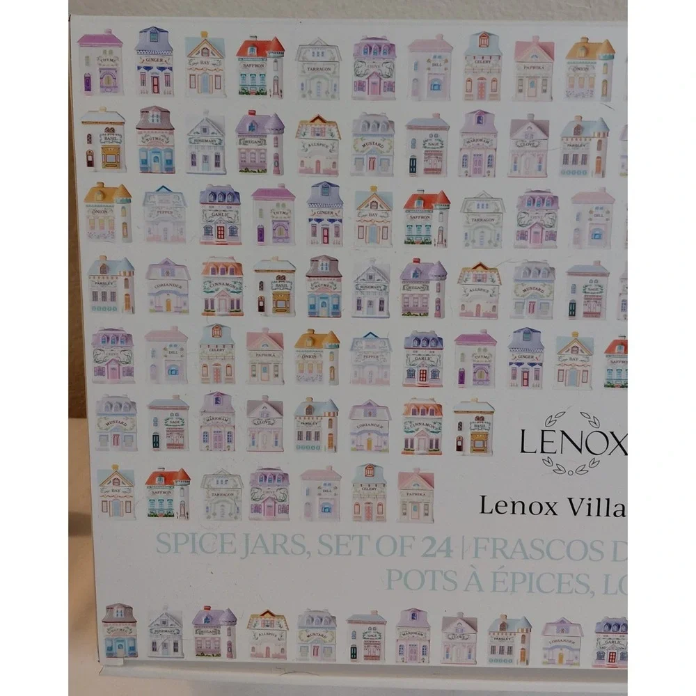 RARE Lenox Spice Village 24 Pc Spice Jar Full Collection Complete 2nd Edition